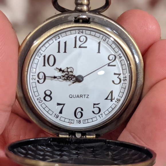 Nightmare Before Christmas Pocket Watch Antique Bronze Jack Skellington - Picture 2 of 3